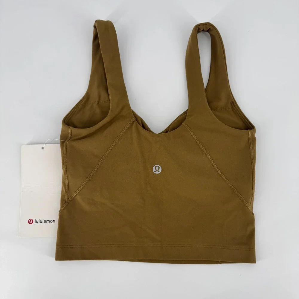 Lululemon Align Tank Built-In‎ Bra Cropped Brown Size 0 NWT